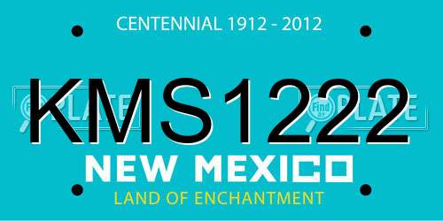 KMS1222 New Mexico License Plate