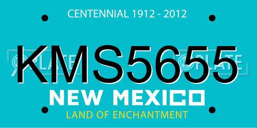 KMS5655 New Mexico License Plate
