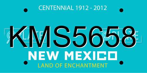 KMS5658 New Mexico License Plate