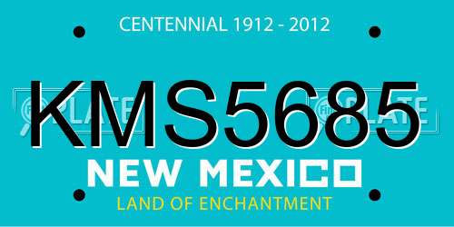 KMS5685 New Mexico License Plate