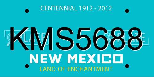 KMS5688 New Mexico License Plate