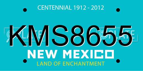 KMS8655 New Mexico License Plate