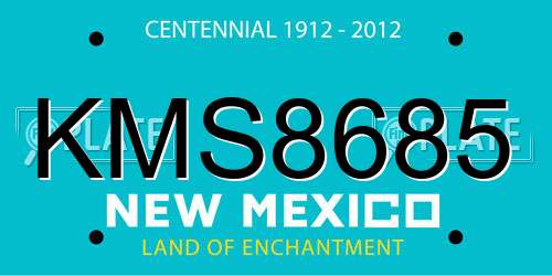 KMS8685 New Mexico License Plate