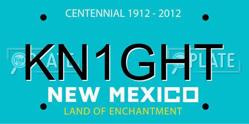 KN1GHT New Mexico License Plate
