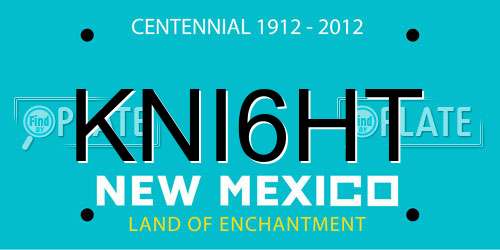 KNI6HT New Mexico License Plate