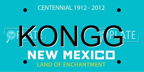 KONGG New Mexico License Plate