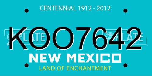 KOO7642 New Mexico License Plate