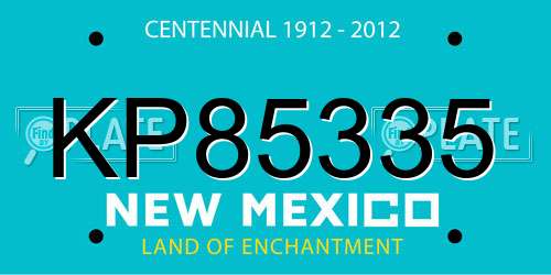 KP85335 New Mexico License Plate
