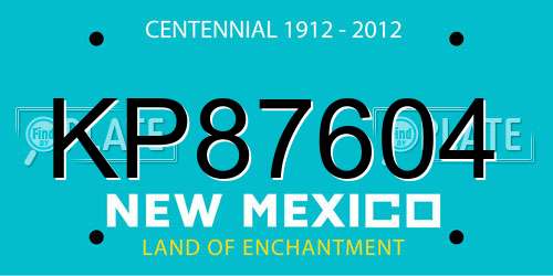 KP87604 New Mexico License Plate
