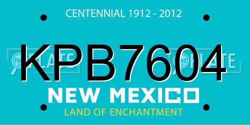 KPB7604 New Mexico License Plate