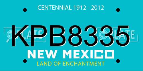 KPB8335 New Mexico License Plate