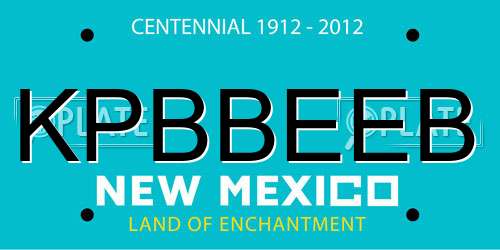 KPBBEEB New Mexico License Plate