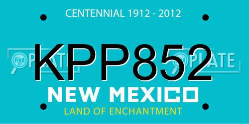 KPP852 New Mexico License Plate