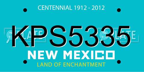 KPS5335 New Mexico License Plate
