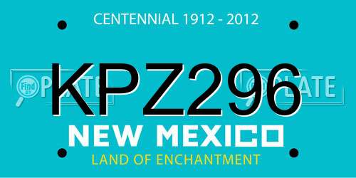 KPZ296 New Mexico License Plate
