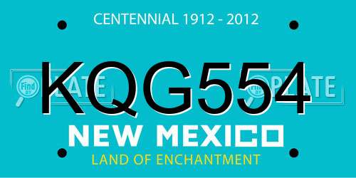 KQG554 New Mexico License Plate