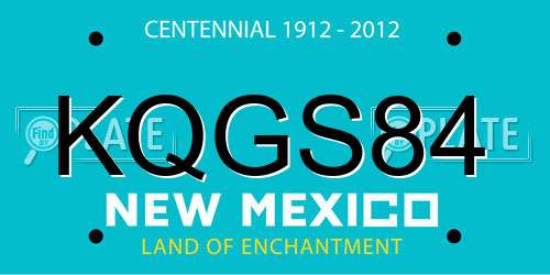KQGS84 New Mexico License Plate