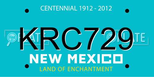 KRC729 New Mexico License Plate