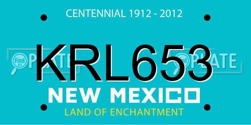 KRL653 New Mexico License Plate