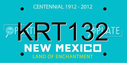 KRT132 New Mexico License Plate