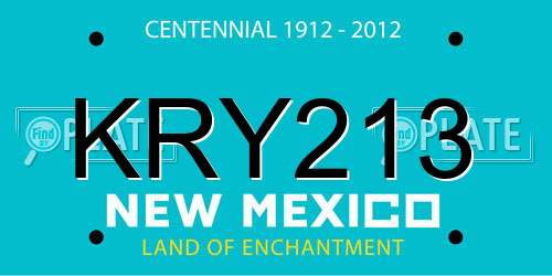 KRY213 New Mexico License Plate