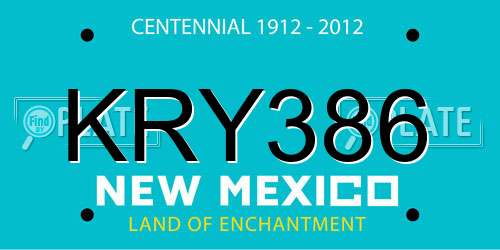 KRY386 New Mexico License Plate