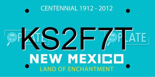 KS2F7T New Mexico License Plate