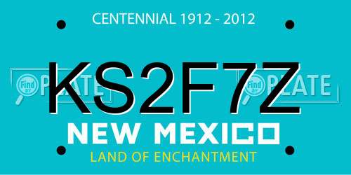 KS2F7Z New Mexico License Plate