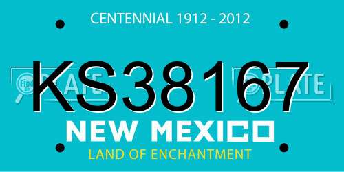KS38167 New Mexico License Plate