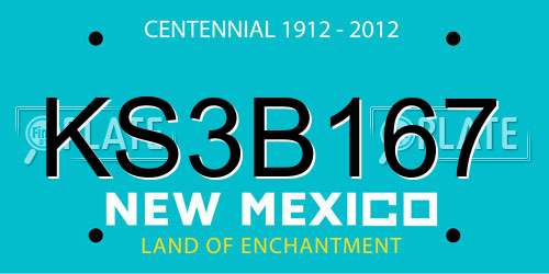 KS3B167 New Mexico License Plate