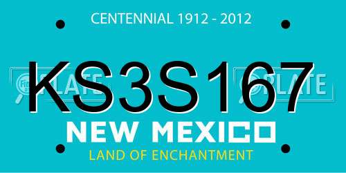 KS3S167 New Mexico License Plate