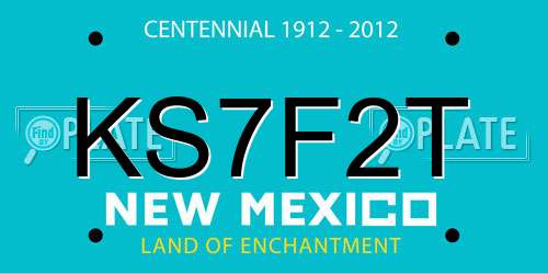 KS7F2T New Mexico License Plate