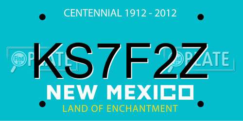 KS7F2Z New Mexico License Plate