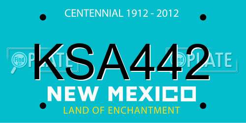 KSA442 New Mexico License Plate