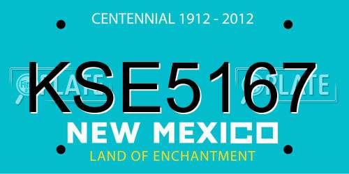 KSE5167 New Mexico License Plate