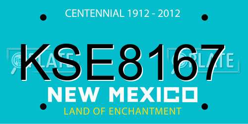 KSE8167 New Mexico License Plate