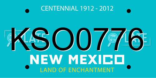 KSO0776 New Mexico License Plate