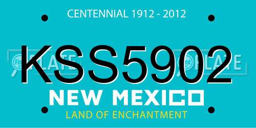 KSS5902 New Mexico License Plate