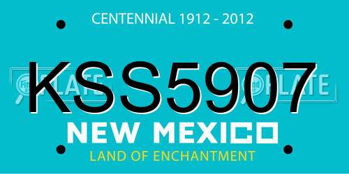 KSS5907 New Mexico License Plate