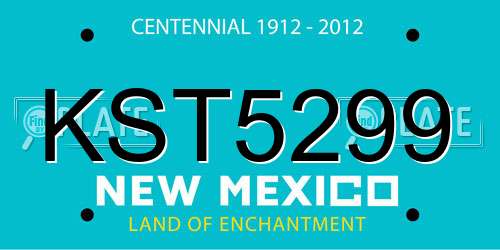 KST5299 New Mexico License Plate