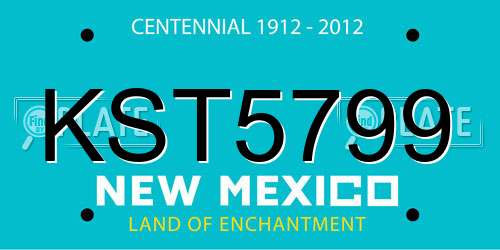 KST5799 New Mexico License Plate
