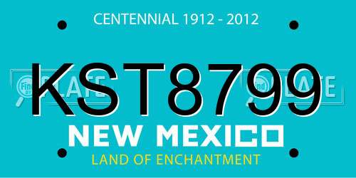 KST8799 New Mexico License Plate