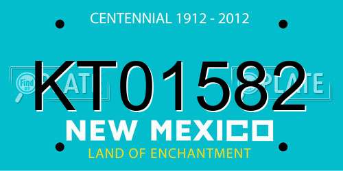KT01582 New Mexico License Plate
