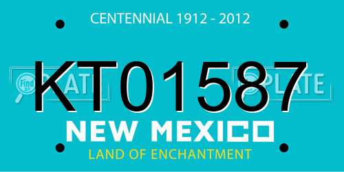 KT01587 New Mexico License Plate