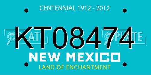 KT08474 New Mexico License Plate