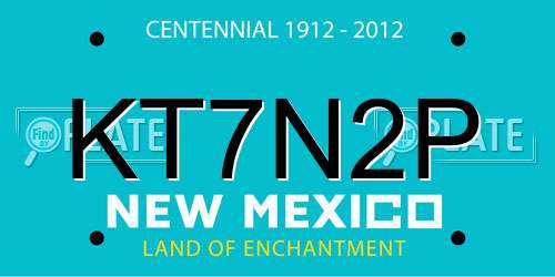 KT7N2P New Mexico License Plate
