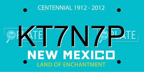 KT7N7P New Mexico License Plate