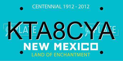 KTA8CYA New Mexico License Plate