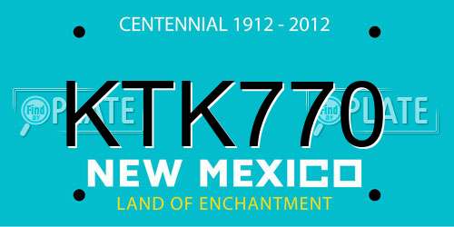 KTK770 New Mexico License Plate