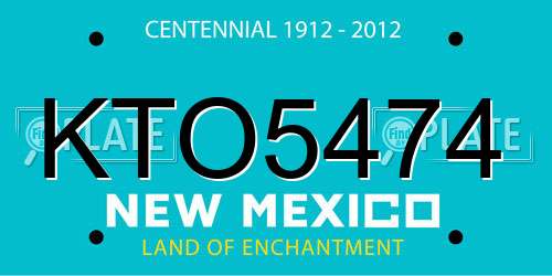 KTO5474 New Mexico License Plate